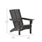 Flash Furniture Gray Adirondack Patio Chair with Cupholder LE-HMP-1045-10-GY-GG - alternate 7